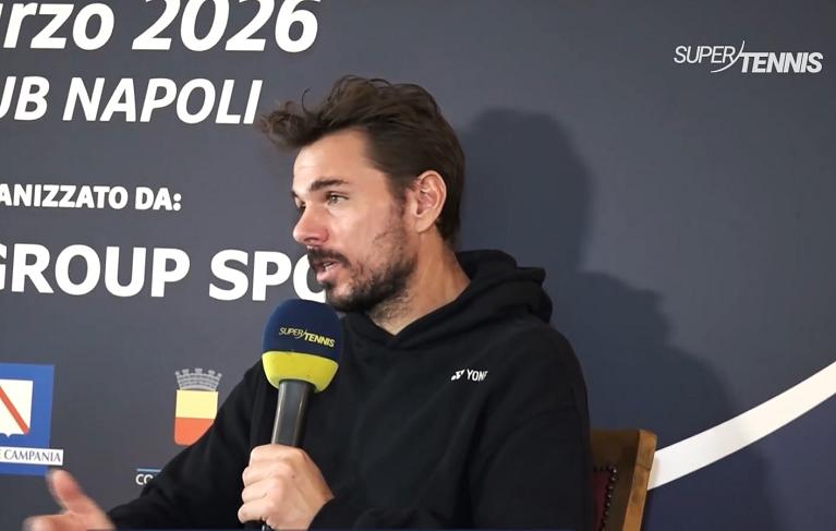 Stan Wawrinka alla presentazione della Guerri Napoli Tennis Cup (Fotogramma dal video SuperTennis)