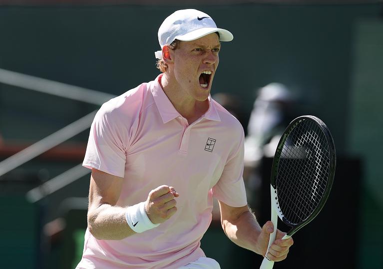 Tutta la grinta di Jannik Sinner (foto Getty Images)