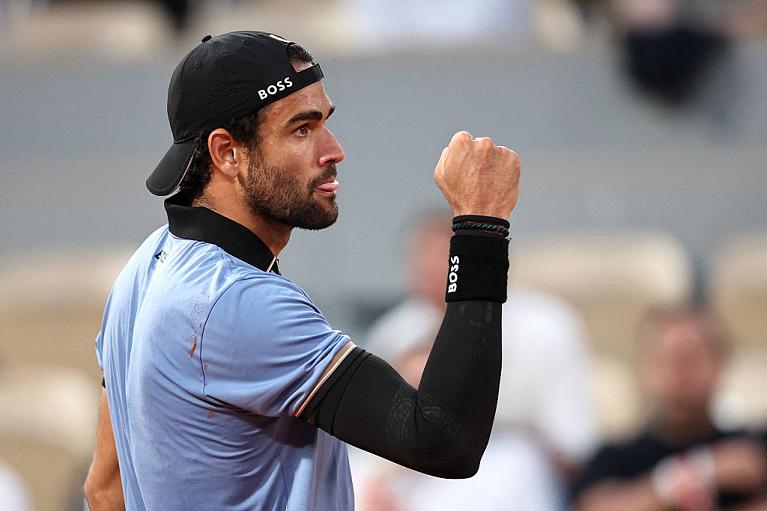 La grinta di Matteo Berrettini al Roland Garros 2026 (Getty Images)