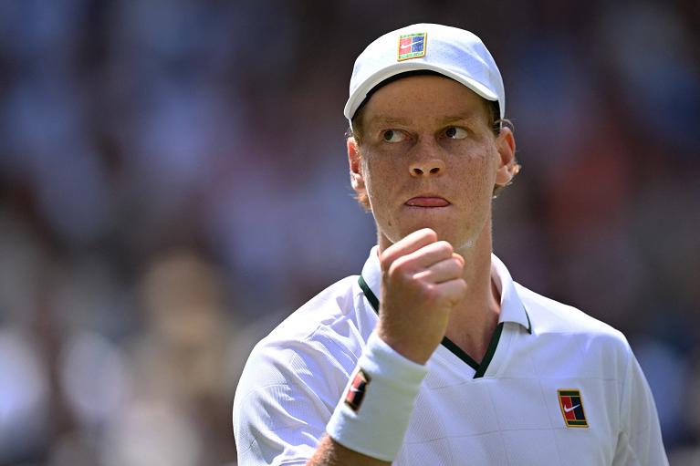Un'esultanza di Jannik Sinner (foto Getty Images)
