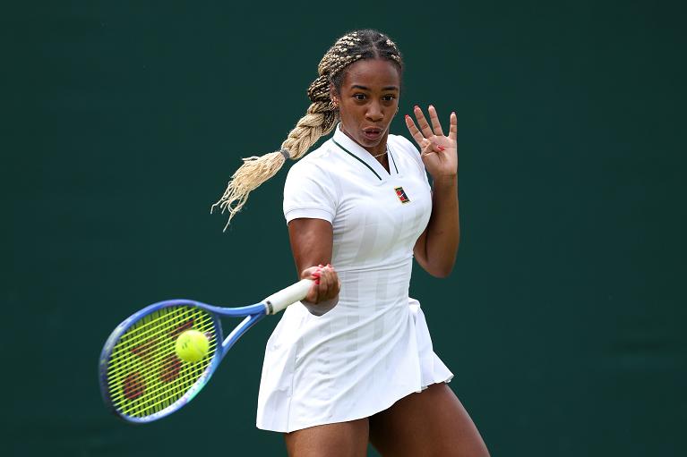 Tyra Grant colpisce di diritto (foto Getty Images)