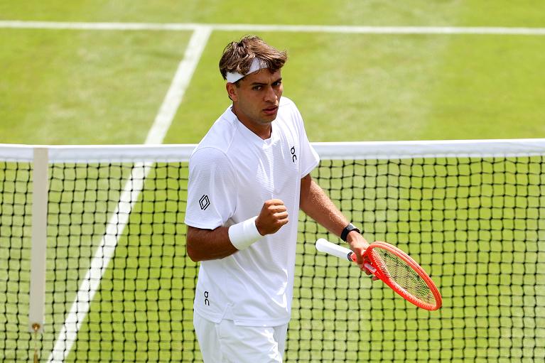 L'esultanza di Flavio Cobolli (foto Getty Images)