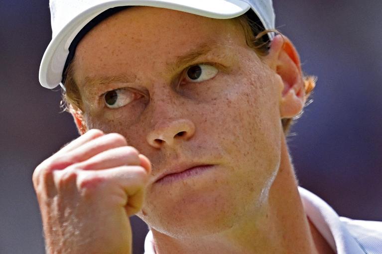 Un'esultanza di Jannik Sinner a Wimbledon (Getty Images)