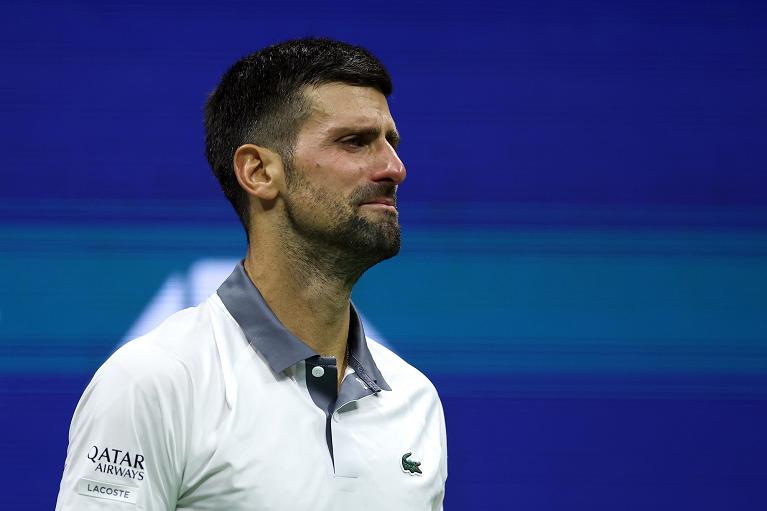 Novak Djokovic in lacrime allo US Open (Getty Images)
