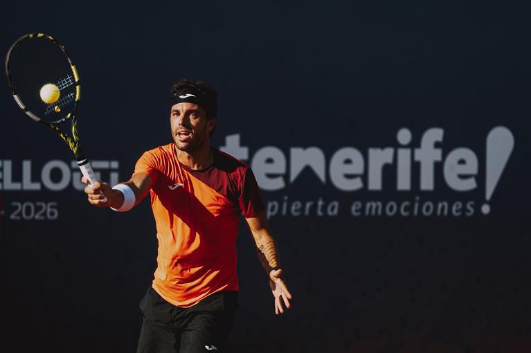 Marco Cecchinato in azione (foto Serafini)