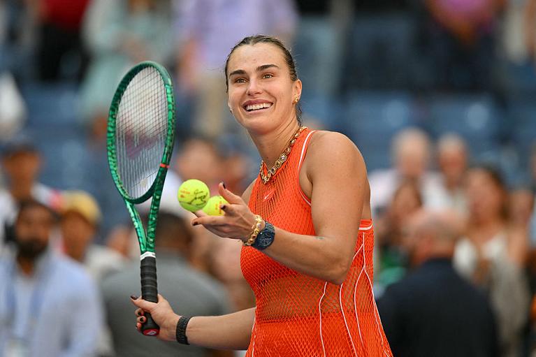 Una sorridente Aryna Sabalenka allo US Open (Getty Images)