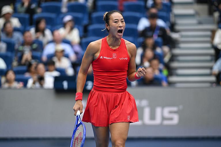 Un'esultanza di Qinwen Zheng (Getty Images)