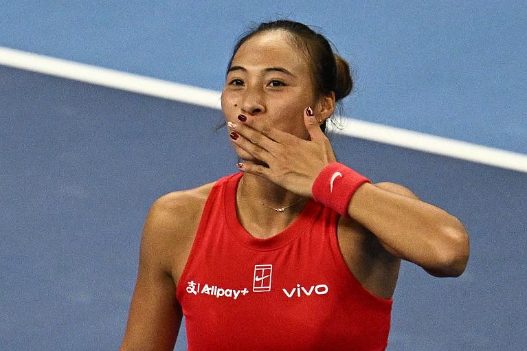 Un'esultanza di Qinwen Zheng (Getty Images)