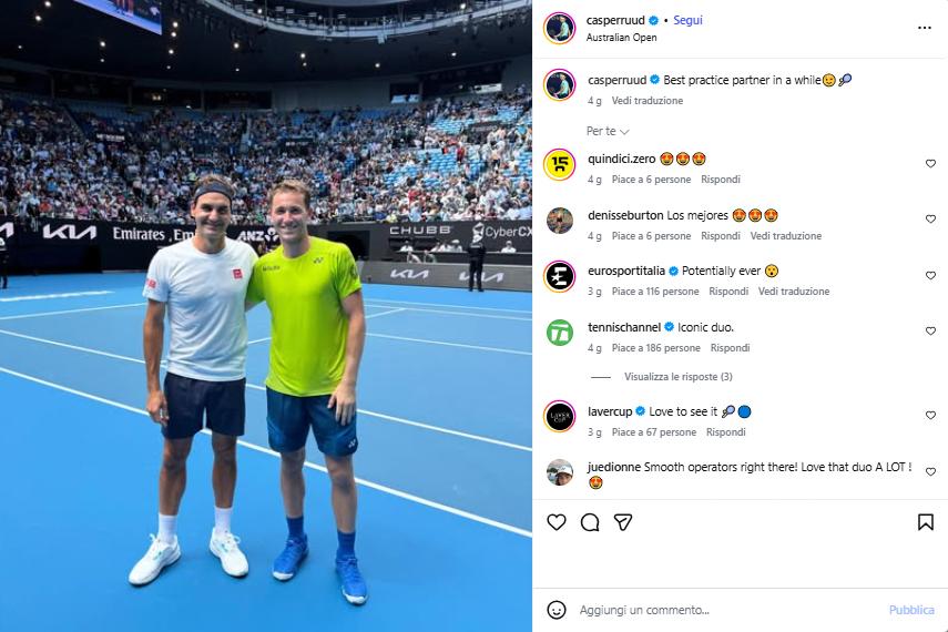 Visti dai social: lo sparring di Ruud e i gioielli da torneo