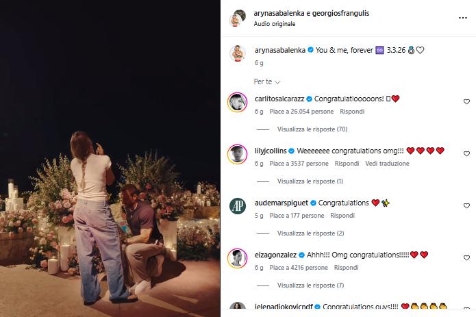 Visti dai social: il “sì” di Aryna e Rafa turista a New York