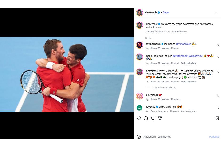 Visti dai social: il coach-amico di Nole e l’arte di Marta
