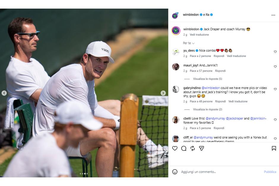 Visti dai social: la sfida in famiglia e coach Murray sui prati